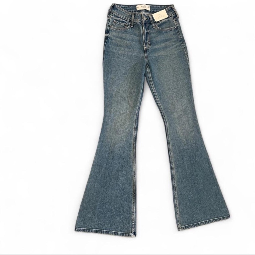 Hollister Women's Mid Blue High-Rise Flare Jeans